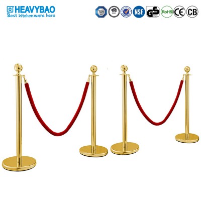 Heavybao Queue Railing Post Stanchions Metal Lobby Stand Barriers and Ropes for Hotel